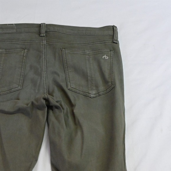 Reg + Bone 28 Mid Rise Skinny Dark Green Stretch Denim Jeans - Picture 4 of 5